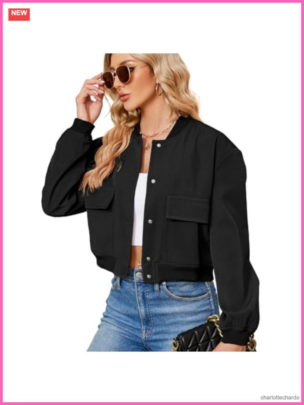 Cropped Bomber Jacket Women Varsity Jacket Padded Shoulders Lightweight Spring